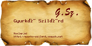Gyurkó Szilárd névjegykártya